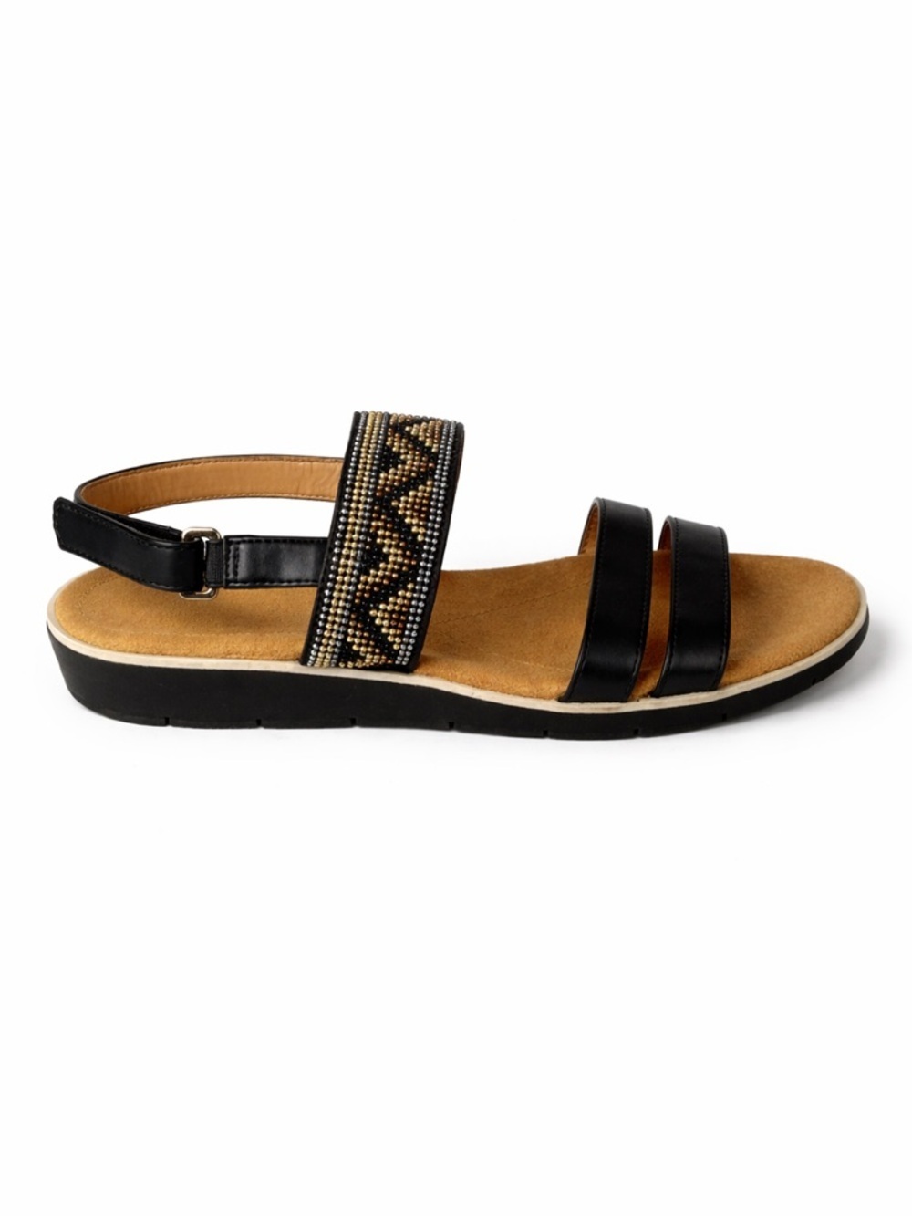 Naturalizer N5 Comfort Dynamic Black Beaded Slingback Sandals Women’s 7M - Picture 3 of 4